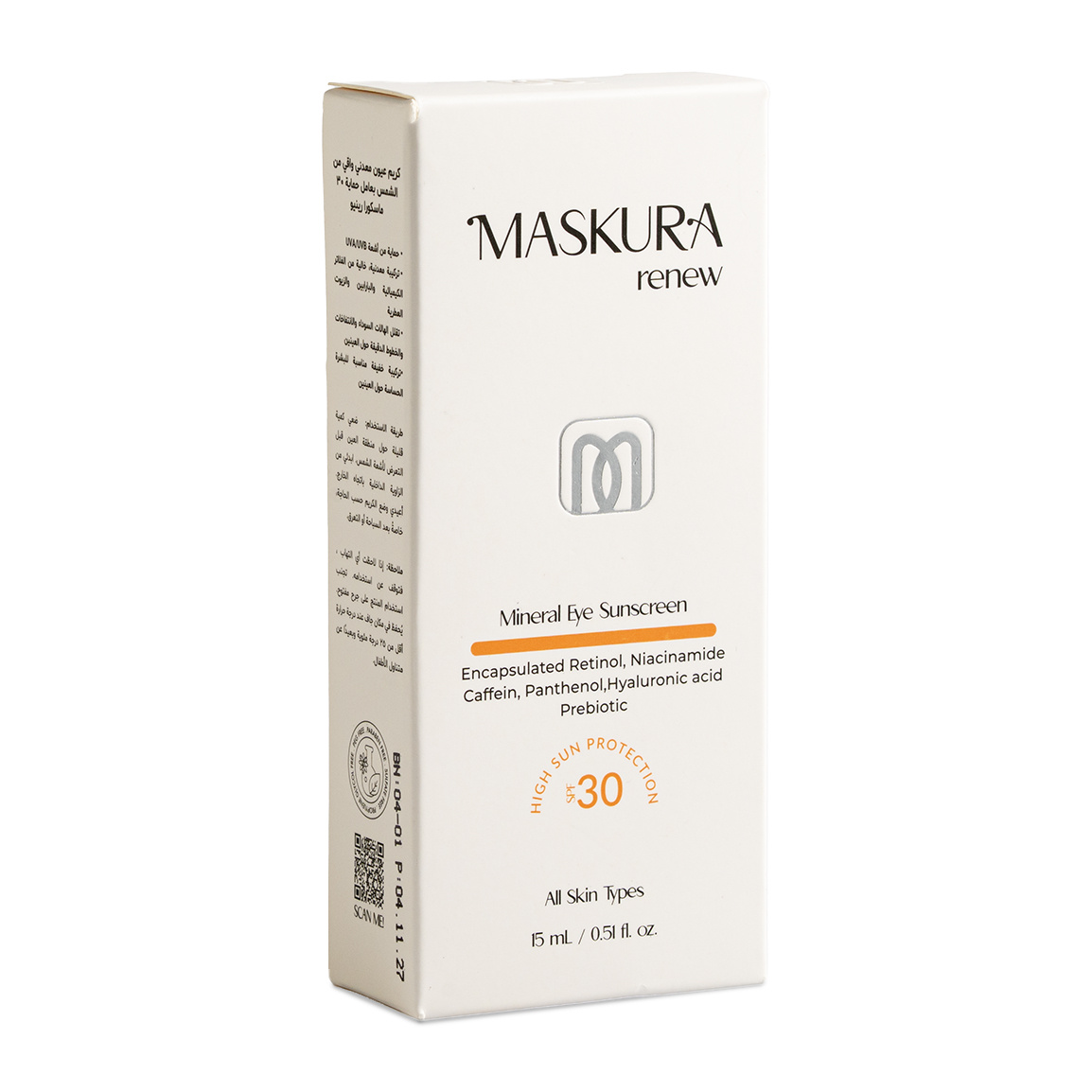 کرم ضد آفتاب مینرال ماسکورا Renew SPF 30 مخصوص دور چشم ۱۵ میلی لیتر | عکس 4