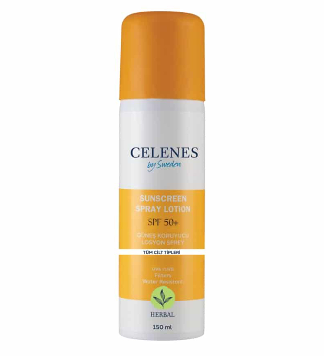لوسیون ضد آفتاب سلنز Celenes SPF50 انواع پوست ۱۵۰ میلی لیتر