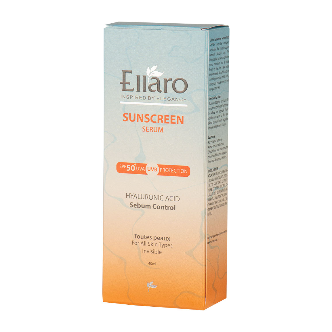 سرم ضد آفتاب الارو مدل Ellaro SPF 50 انواع پوست ۴۰ میلی لیتر | عکس 2