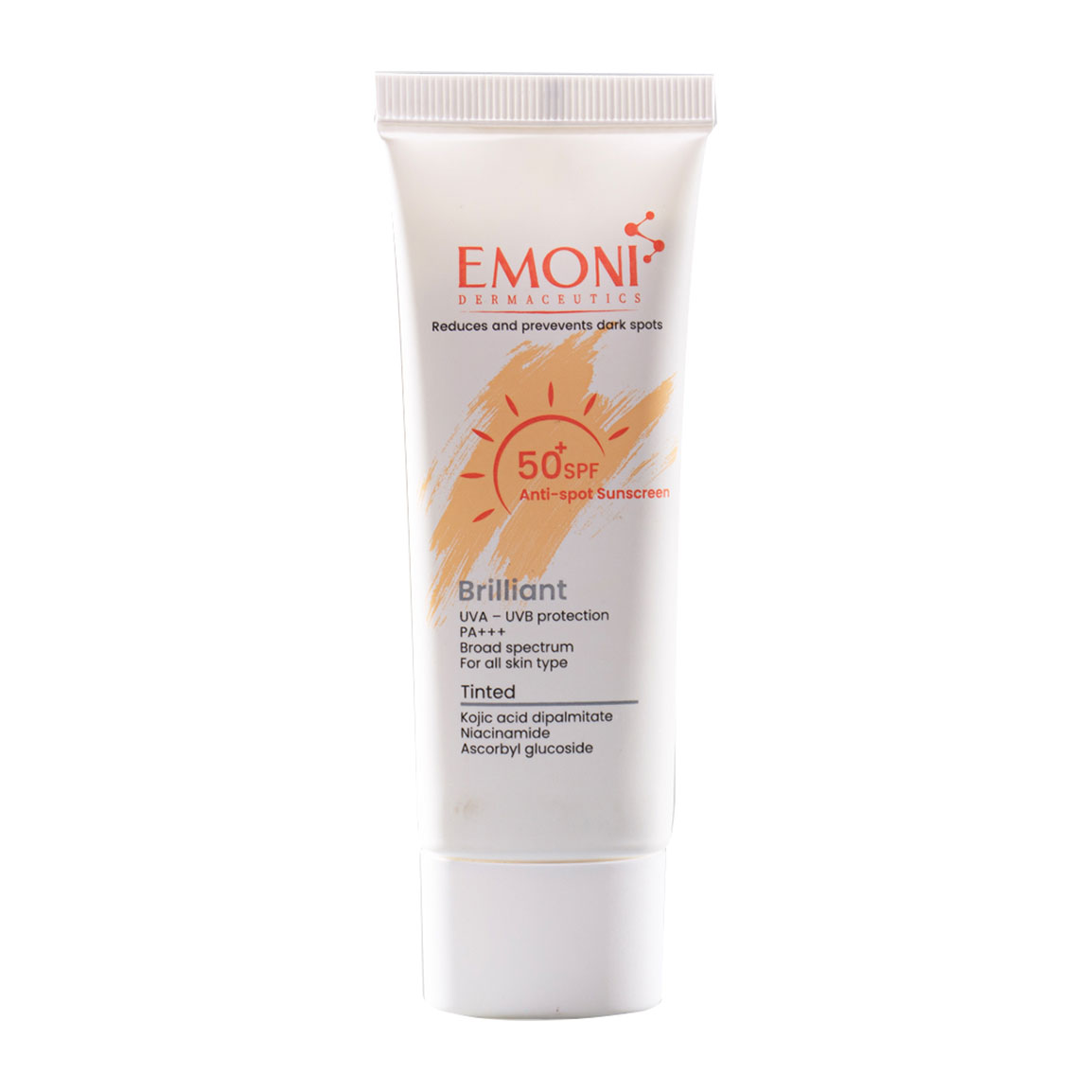 کرم ضد آفتاب ایمونی مدل Emoni SPF50 مناسب پوست دارای لک ۵۰ میلی لیتر