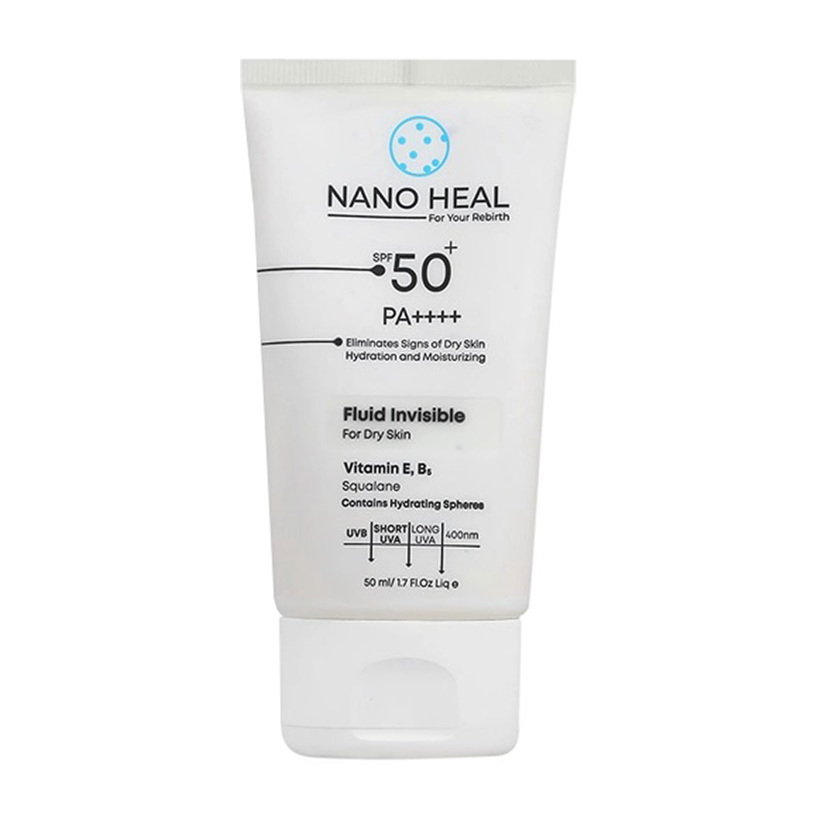ضد آفتاب نانوهیل فلوئید SPF50 برای پوست خشک ۵۰ میلی لیتر