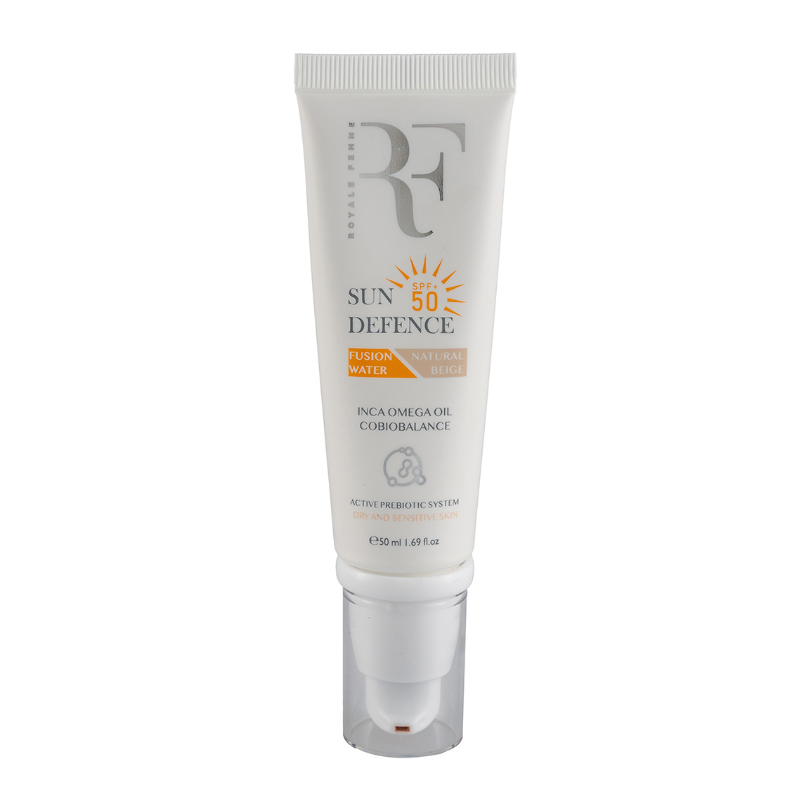 کرم ضد آفتاب آر اف مدل RF Tinted SPF 50 مناسب پوست خشک ۵۰ میلی لیتر